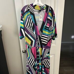 Ashley Stewart Multicolor Geometric Maxi Dress